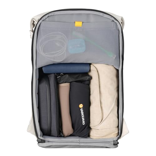 Image of VANGUARD VEO Lite B25L Camera & Everyday Backpack (Cream) - Fits Full-Frame Camera with 70-200mm Attached + 3-4 Lenses, 16 inch Laptop Storage, 3-Way Access, Convertible Daypack Design