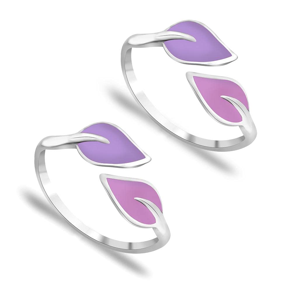 Top Openable Enamel Floral 925 Sterling Silver Toe Ring | Pure Chandi Bichiya For Women/Girls-image-36