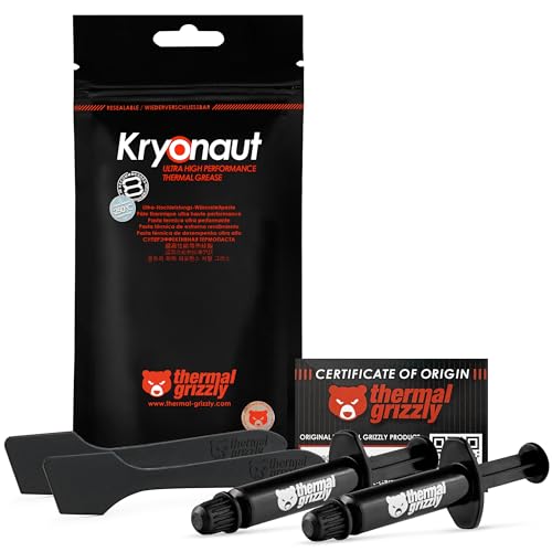 Thermal Grizzly - Kryonaut - 2X 1 Gramm - Extrem Hochleistungsfähige Wärmeleitpaste - Für Anspruchsvolle Anwendungen und Overclocking von CPU/GPU/PS4/PS5/Xbox
