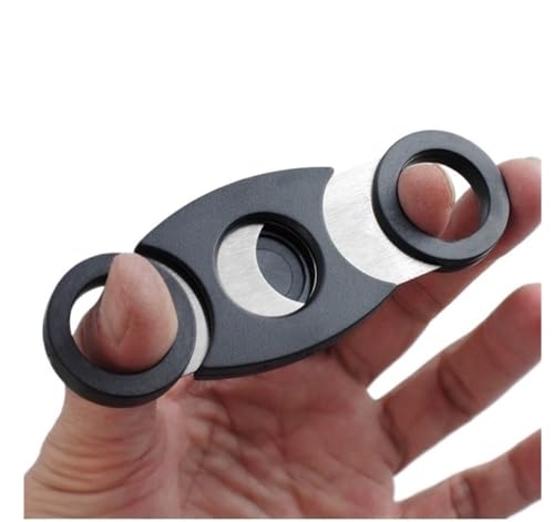 JDIME Rostfritt stål Cigarrskärare cigarettset helt stål manuell rökkrossare bekväm sax tillbehör (B)