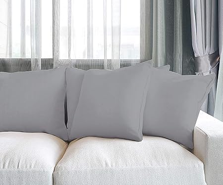 Image of Premium Polyester Fiber Cushion Fillers - Pack of 5 Pcs | 24 x 24 Inches | Light Grey| Cushions, Sofa Pillow, Cushion for Sofa, Cushion for Bed, Decorative Pillow, Pillow for Support