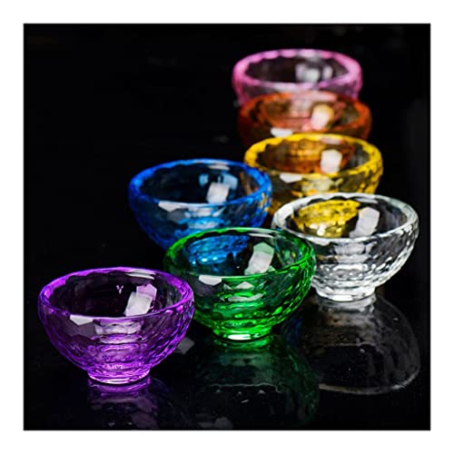 7pcs/set Colorful White Crystal Water Supply Bowl, 6cm Cup For Buddha, Holy Water Cup Before Buddha, Buddhist Supplies