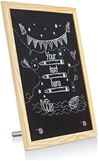 Beinou Wooden Chalkboard Framed Blackboard Double Side A4 Black Board Hanging Tabletop Use with Solid Chalk Liquid Chalk Pens for Wedding Kitchen Memos Wall Decor
