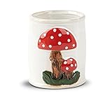 dgudgu Mushroom Makeup Brush Holder Ceramic Makeup Brush Organizer White Make Up Brush Holder Organizer