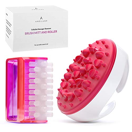 Andlane Cellulite Massager Remover Brush Mitt and Roller - For use with cream & oil