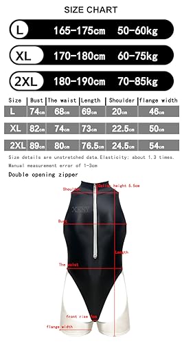 Satin Glossy Tight Fitting Shirt with Collar T-Shaped Jumpsuit Silk Smooth Double Opening Zipper Bodysuit Surfing Suit2