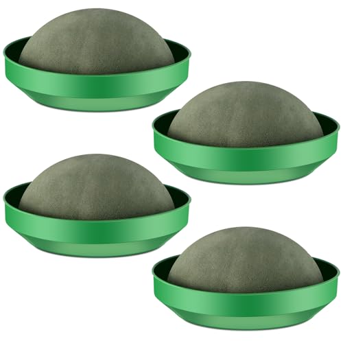 Frienda 8 Pcs Flower Foam Blocks Half Ball with Bowl Round Floral Dry Foam Green Floral Craft for Artificial Flower Arrangement Birthday Wedding Party (5.5x2.7in)