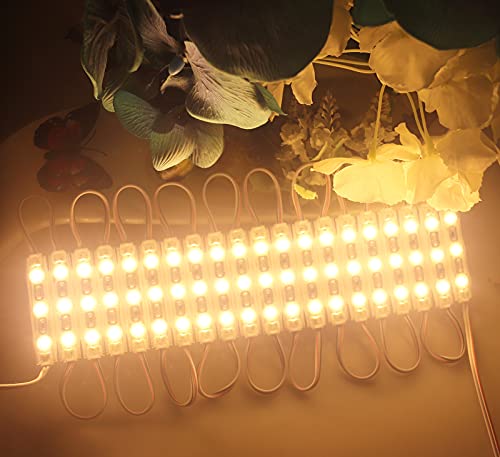 Image of Super Bright 200pcs 3 LED Module Warm White 2835 SMD Waterproof Decorative Light for Letter Sign Advertising Signs with Tape Adhesive Backside (Warm White)