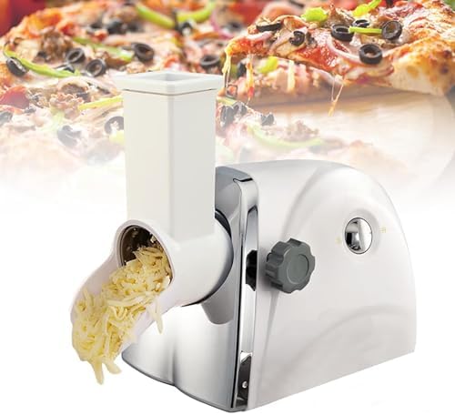 Electric Cheese Grater - Rotary Shredder Machine with 3 Stainless Steel Blades, Multi-Functional Vegetable Slicer for Quick Shredding - 1min/500g