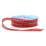 Berwick 1-1/2-Inch Wide by 50-Yard Spool Wired Edge Clarkston Craft Ribbon, Red/Green/Gold