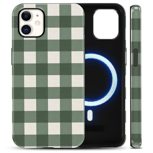 Coque iPhone 11 esthétique vichy vert accessoire tendance pour le quotidien
