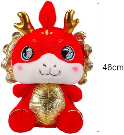 Doll Chinese Dragon Stuffed Animal Toy Pillow Ornament Soft Figure with Full Filling Cute Cartoon Design for New Year Gifts Spring — view 2
