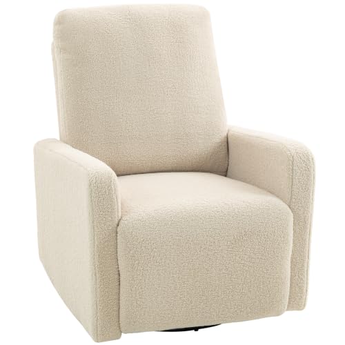 HOMCOM Fauteuil Inclinable Fauteuil de Relaxation Tissu Bouclette Beige