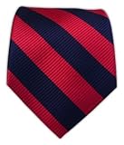100% Silk Navy and Red Classic Twill Tie