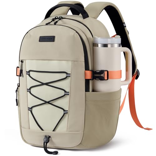 Image of LOVEVOOK College Laptop Backpack, 17.3 Inch Padded Daypack with Giant Tumbler Holder, 13 Pockets Waterproof Work Bag for Commute Nurse Teacher Office Travel
