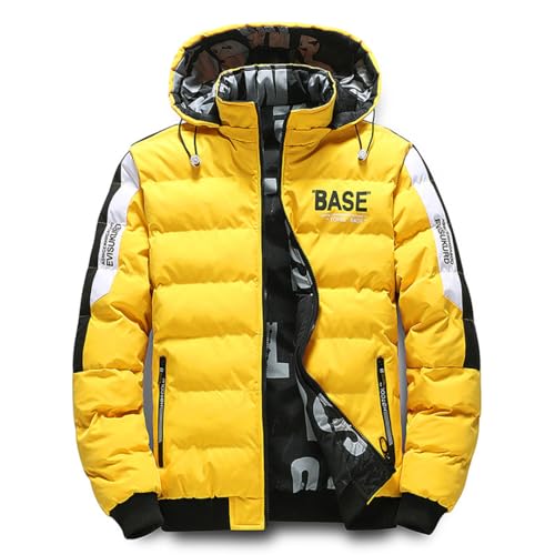 Parka homme réversible à capuche doudoune chaude et coupe-vent pour l'extérieur