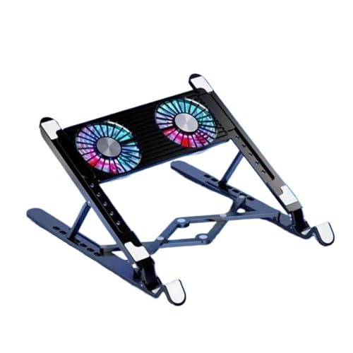 Base di raffreddamento pieghevole per laptop con supporto base con 2/4 ventole Supporto portatile regolabile per notebook raffreddato universale(With 2 fans)