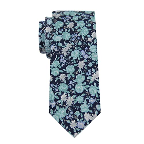 Image of Mantieqingway Floral Ties for Men Skinny Cotton Tie Flower Necktie