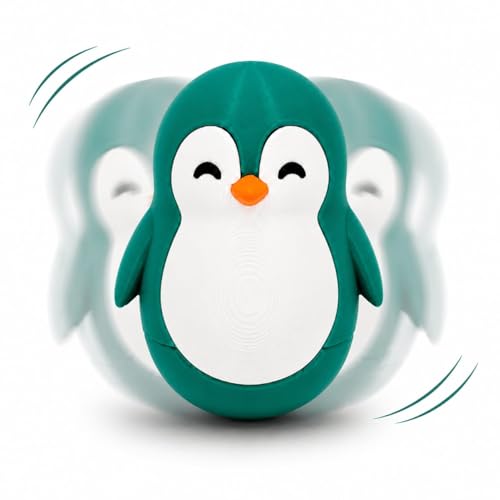 Image of Penguin Roly-Poly Toy, Tumble, Wobble, and Come Right Back(Forest Green and White)