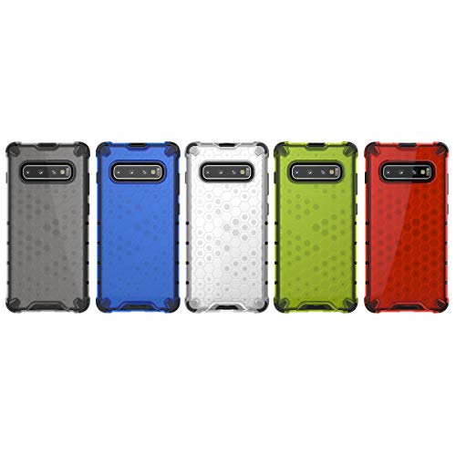 Image of Glasgow | for Samsung Galaxy S10 Plus Honeycomb Pattern Back Case Cover for Samsung Galaxy S10 Plus with 4 Bumper Corners and Military Grade Protection - Transparent