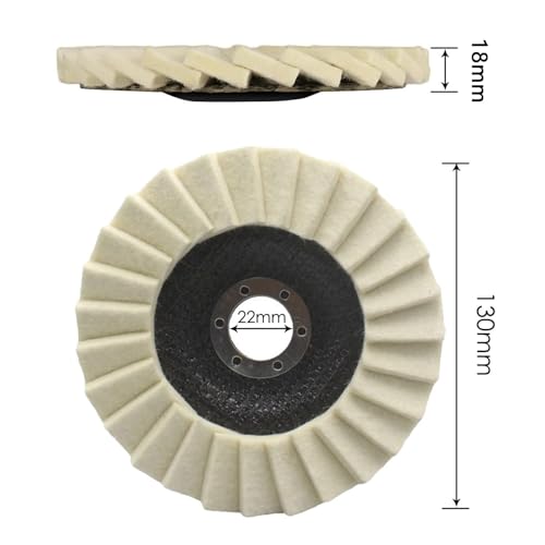 6 Stück Polierscheibe 125mm x 22.2mm für Winkelschleifer - Flex Schwabbelscheibe zum Schleifen und Polieren von Lack, Holz, Plastik