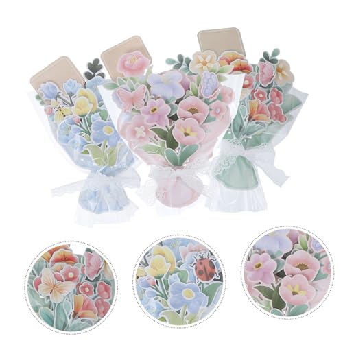 FUNOMOCYA 3Pcs Cartão De Felicitações Do Dia Do Professor Cartões De Presente Flor Cartões De Bênção