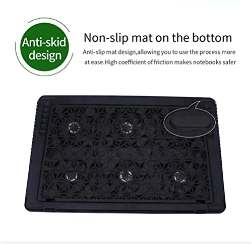 Base refrigeradora para laptop con 6 ventiladores silenciosos, compatible con laptops de 12 a 17 pulgadas, diseño ergonómico ajustable y 2 puertos USB miniatura 6