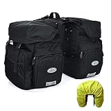 ZTZ Fahrradtaschen Gepäckträger, Gepäcktaschen Für Fahrrad, Fahrrad Taschen, Satteltasche, Wasserdicht, Aufrollbar, Schwarz