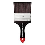 da Vinci Oil & Acrylic Series 5040 Top Acryl Paint Brush, Flat Mottler Red/Brown Synthetic with Plainwood Handle, Size 80