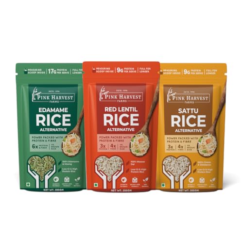 Image of PINK HARVEST FARMS Variety Rice Alternative Bundle | Daibetic Friendly | High Protein | Low GI | Gluten Free | Keto (200 g (Pack of 3)