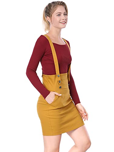 Allegra K Women's High Waist Suspender Adjustable Strap Party Pencil Braces Short Skirt Overalls4