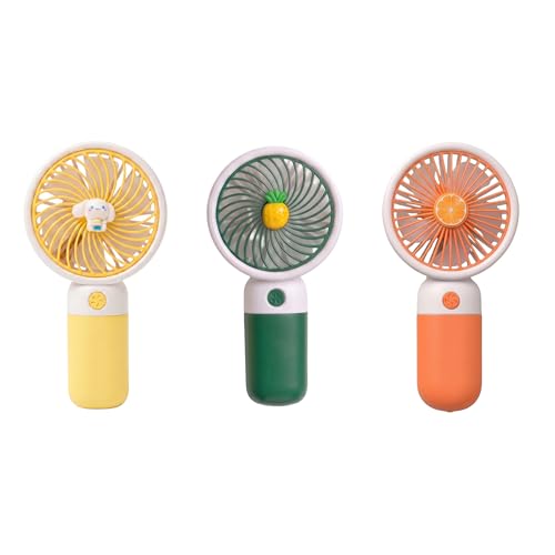 Image of Portable Mini Hand Fan| LED Glow| 3 Speed Mode| Type-C Fast Charging| Mobile Stand| Mini Fan| Travel, Home, Kids Toys & Office Use (Set Of 3 (Any 3 Multi-Color Set))