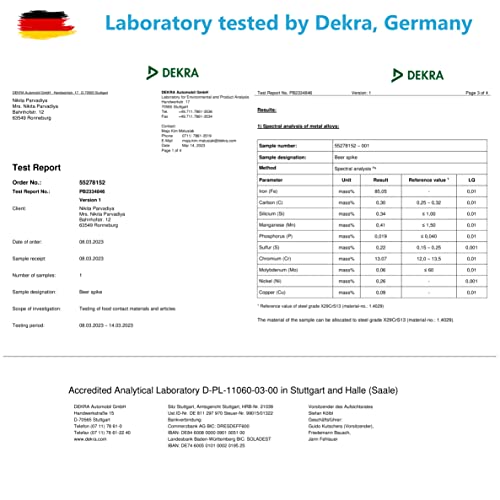 Bierstachel Beerspike Beer Caranelizer Bierkaramellisator Bierwärmer Echte Holz Griff, 100% Lebensmittel geeignete und rostfreiem Edelstahlkugel