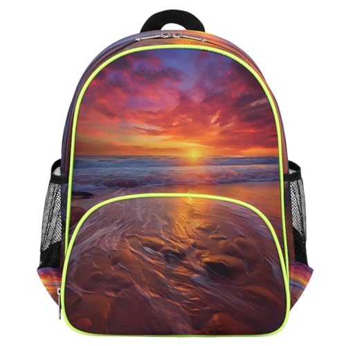 Sac à dos enfant plage pour crèche et maternelle, petit cartable coucher de soleil mignon