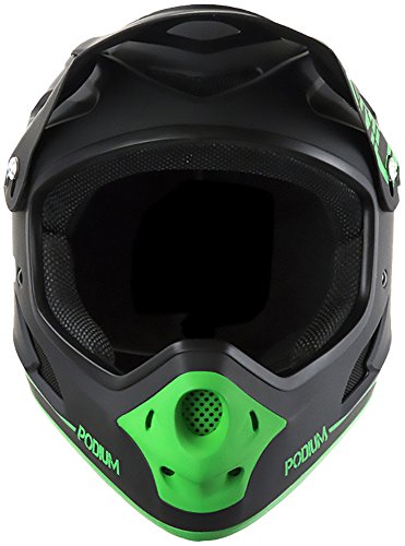 Demon United Podium Full Face Helmet Black/Green Lrg #TOP2