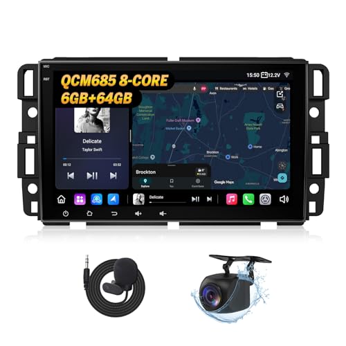 Image of Eonon GMX6S2 8 inch Car Stereo for Chevy /GMC /Buick (2007-2013),Octa Core 6+64GBCar Audio, CarPlay & Android Auto,5G LTE, WiFi 6,DSP Audio, Opt & Coax Output, Bluetooth
