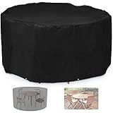 Cubierta de muebles de exterior, cubiertas de muebles de jardín redondo, juego de patio cubiertas impermeables, sillas al aire libre y cubiertas de protección de mesa, 210D Oxford Herrado resistente a