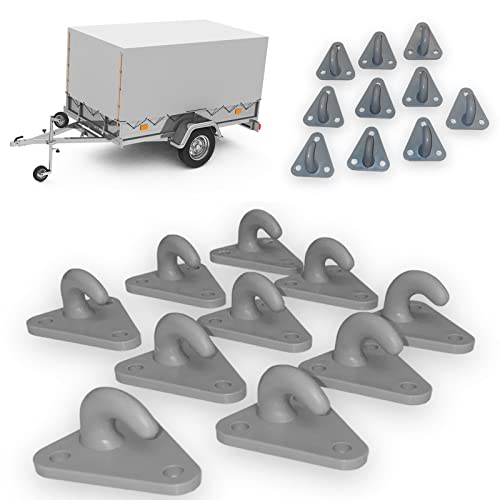 10x Planenhaken Edelstahl Mit Federmechanik + 20 Schrauben – Für Anhänger, Boot, Ladungssicherung (4,2x3,2x3,1 Cm)