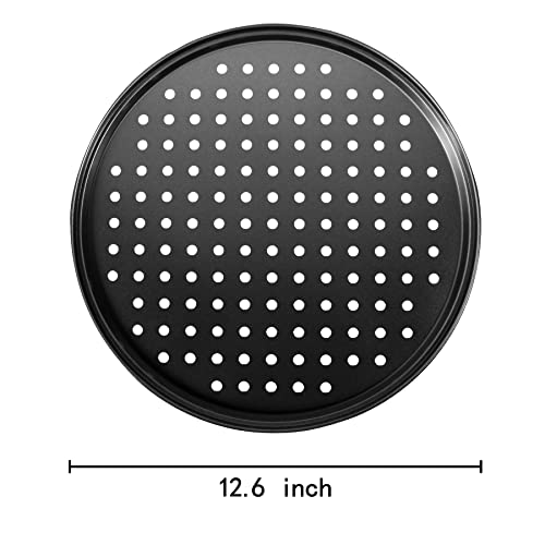 Mobzio Pizza Steel Pan For Oven, Pizza Crisper Pan With Holes 12 Inch, Nonstick Round Pizza Baking Sheet Oven Tray, Perforated Carbon Steel Pizza Bakeware For Home Restaurant Kitchen Baking (12 Inch) #TOP5