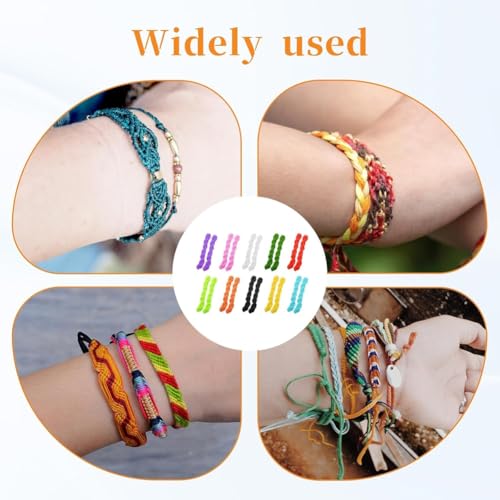 Kit para hacer pulseras de macramé con telar de madera ajustable y accesorios de tejer 6