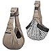 CUBY Dog and Cat Sling Carrier - Hands Free Reversible Pet Papoose Bag - Soft Pouch and Tote Design - Suitable for Puppy, Small Dogs Cats Outdoor (Khaki Senior, Adjust Strap 2.0)…