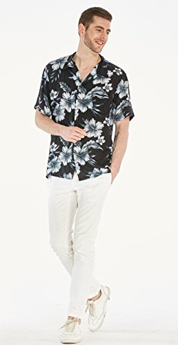 Image of Hawaii Hangover Family Matching Hawaiian Clothes, Midnight Bloom | Family matching Hawaiian outfits, Midnight Bloom, lightweight rayon, machine washable, tropical floral print, luaus, cruises