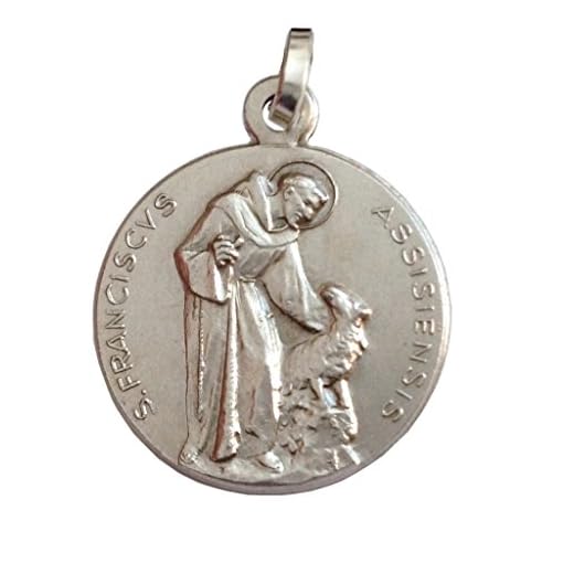 I G J Medalla de San Francisco de Asís de Plata Macizo 925 - Patrono de Europa