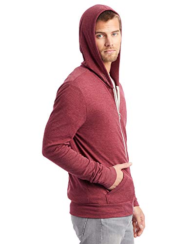Alternative Men's Zip Lightweight Hoodie, eco True Currant, 3X