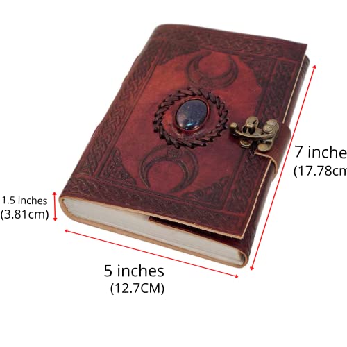 Carnet de croquis triple lune 18cm en cuir pour protéger vos notes - 4