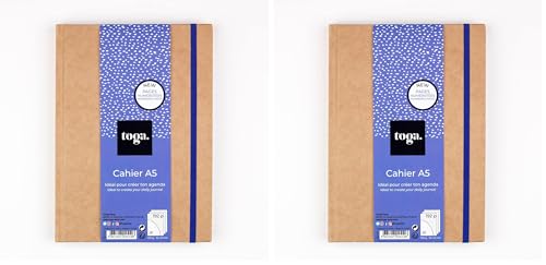 Toga DRAEGER PARIS 1886 D.I.Y with SU107 - Agenda Bullet Journal, Cuaderno Kraft, 15,5 x 21,5 x 1,5 cm (Paquete de 2)