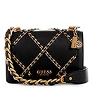 Herrajes de bronce antiguo Guess Abey Bandolera, Bolso Cruzado con Solapa para Mujer, Black, Talla única
