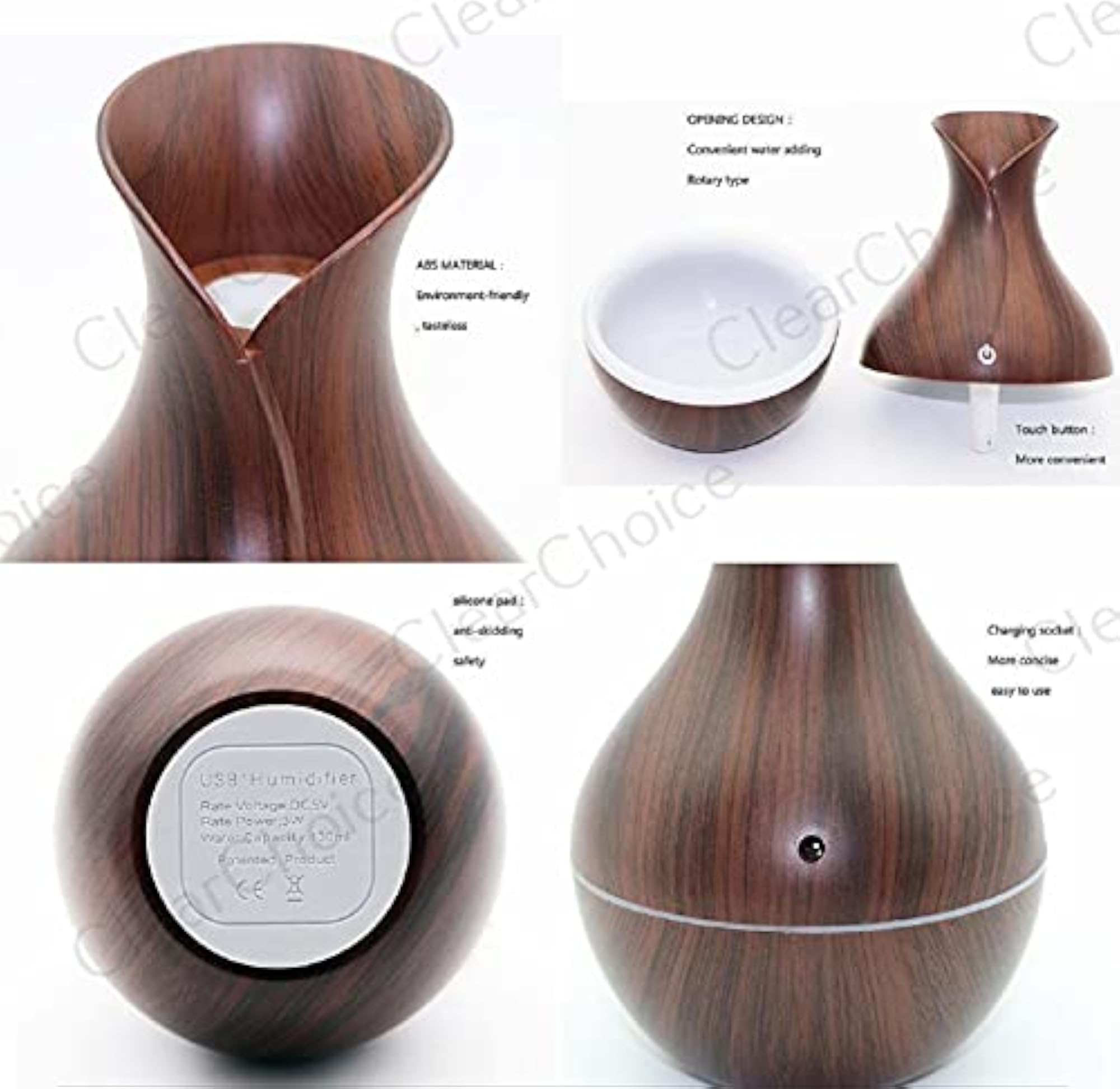 Wooden Aroma Humidifier, Multi Color