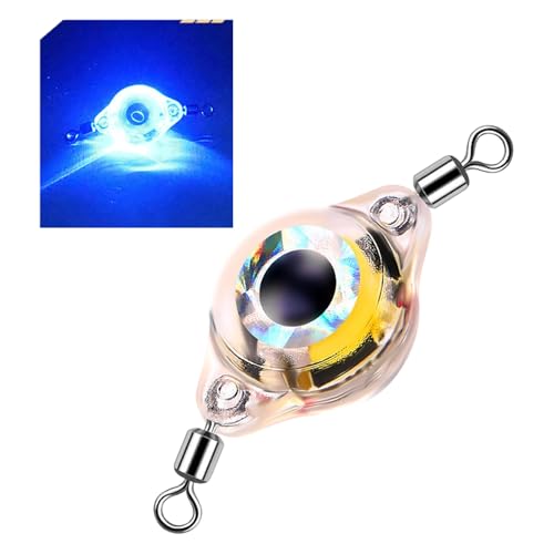 YUNGLOO Señuelo de pesca con luz LED, cucharas intermitentes subacuáticas, fletán de agua salada, pesca nocturna, luz LED para profesionales