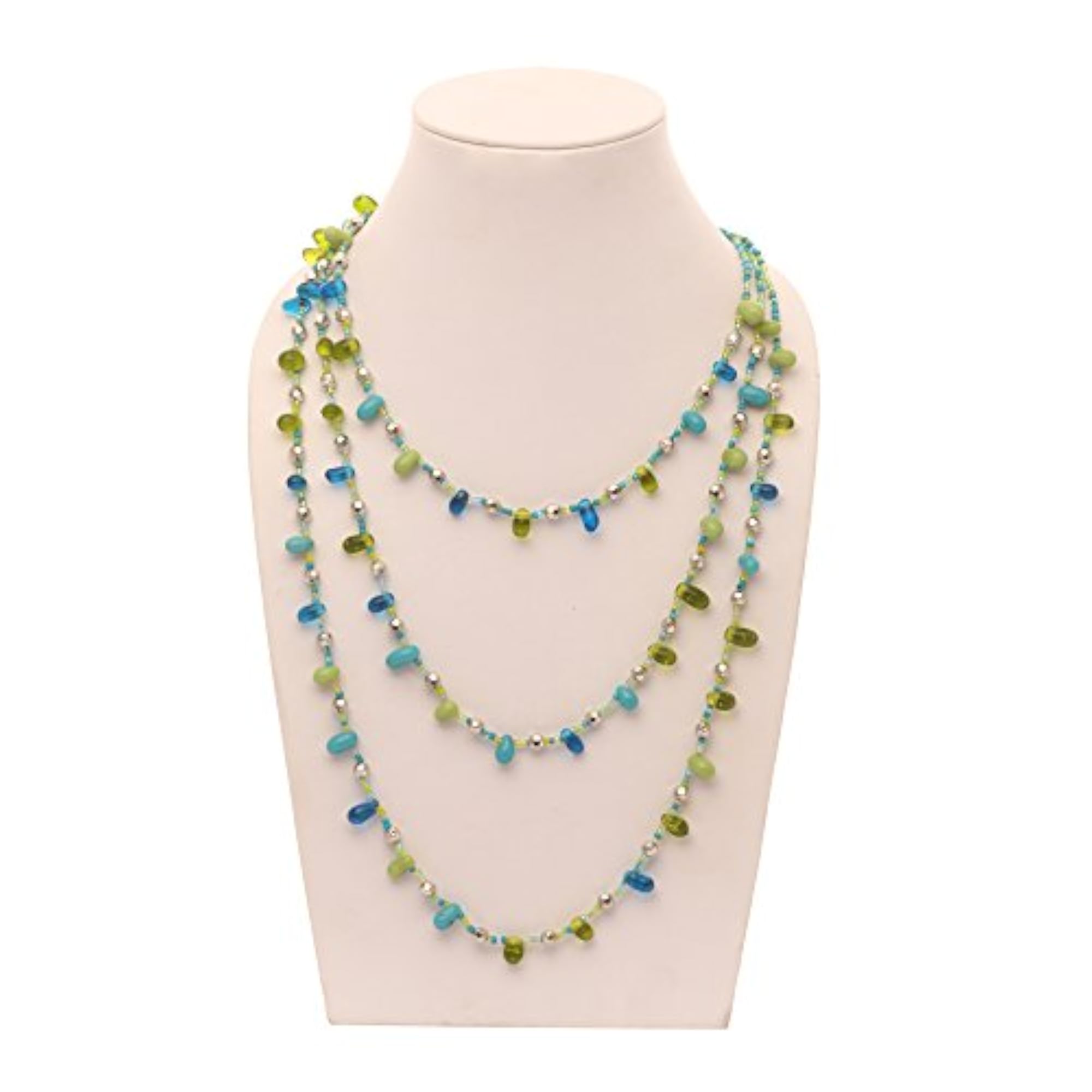 Multi-Strand Glass Necklace, Elegant Statement Piece